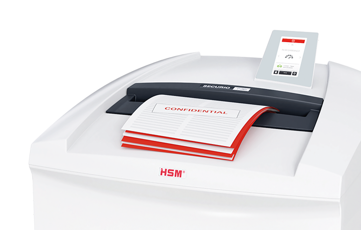 Großvolumige Premium-Aktenvernichter der HSM SECURIO P-Serie für das Großraumbüro / die Abteilung
