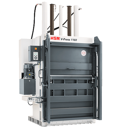 Vertialballenpresse HSM V-Press 1160 max mit Rolltür