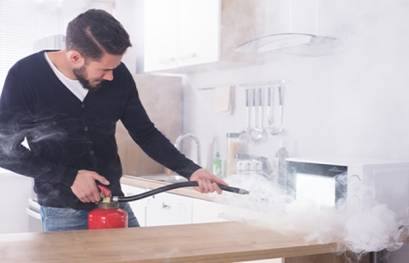 Brennende Mikrowelle